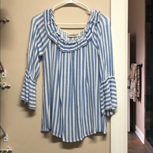 Blue and White Striped Shirt
